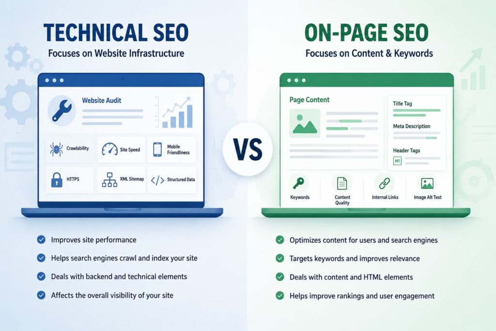Technical SEO vs On Page SEO